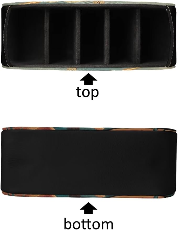 Tribal Vintage Cactus TV Remote Holder with 5 Compartments, Office Desk Organizers,Nightstand Caddy, Storage for Media Players/Eyeglasses/Cosmetic Brushs Desktop Caddy