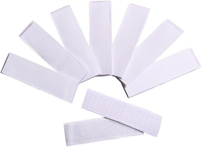 Ciieeo 10Pcs Back Adhesive Mounting Tape Strong Hook and Loop Gripper Strips for Wall Rug and Home Use Reusable for Crafts Office and Classroom