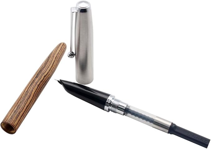 Gullor Jinhao 51A Stainless Steel Cap Transparent Pen Pen Set Stationery School Office Supplies Stationery Gifts, EF Nib.