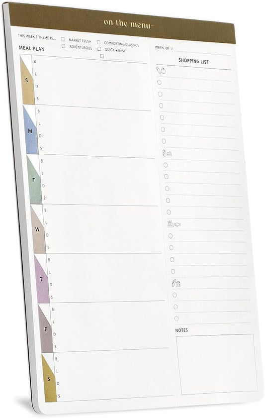 Magnetic Weekly Meal Planner & Grocery List Notepad for Fridge-Perforated 7x10” Tear-Off Menu Plan & Shopping List for Meal Prep & Less Food Waste-52 Sheets Recipe Calendar for Refrigerator