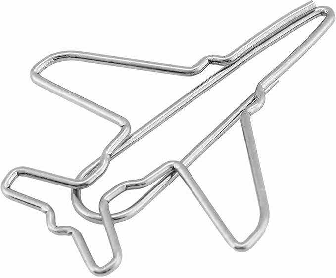 Fydun 10pcs Airplane Shape Paper Clips, Bookmark Marking Tape, Adhesives Fasteners Bookmarks Memo Clamp/Holder Document Organizing Stationery Supplies for Art Projects Scrape Book Office School