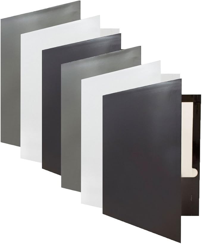 JAM PAPER Laminated Two Pocket Glossy School Folders - Letter Size - High Gloss Assorted Business Colors - 6/Pack