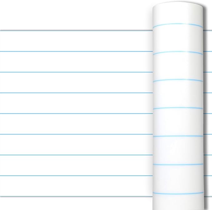 Lined Bulletin Board Roll Reusable Waterproof Erasable Blue Lined Non-Woven Fabric Bulletin Board Roll Wrinkle Resistant Background Poster for Home Classroom Decor Wrapping DIY Crafts 15.7" x 20ft