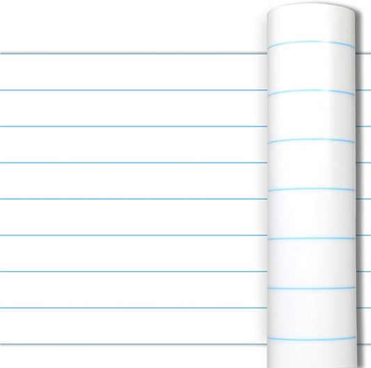Lined Bulletin Board Roll Reusable Waterproof Erasable Blue Lined Non-Woven Fabric Bulletin Board Roll Wrinkle Resistant Background Poster for Home Classroom Decor Wrapping DIY Crafts 15.7" x 20ft