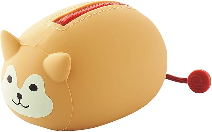 LIHIT LAB PuniLabo Mini Zipper Pouch, Horizontal, 2.2" x 2.7", Shiba Dog (A7780-2)