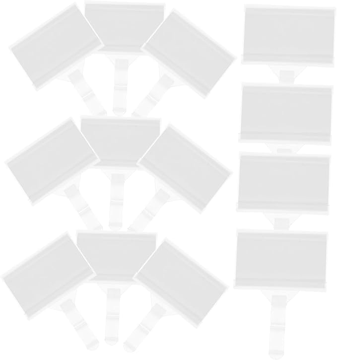 GLEAVI 40pcs Plastic Wire Rack Labels for Pricing Holders for Baskets and Shelves Easy to Attach and Price