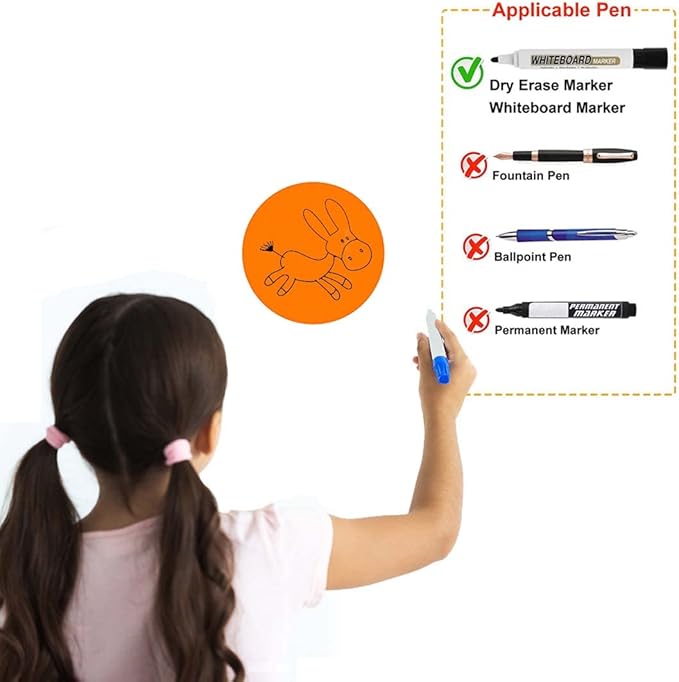 ELANE 12 Pcs Colorful Dry Erase Dots for Classroom Tables, Board for Desk, Sticker for Wall, Tables (6 Inch) (12)