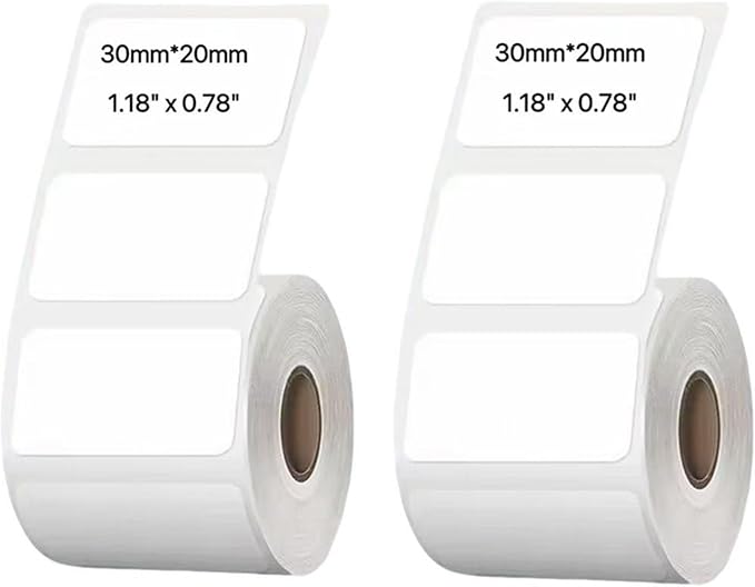 White Thermal Labels Compatible with Phomemo, Marklife for Barcode, Price Tags, Shipping & Logo Design (2, 1.18" x0.78" 320pcs/Roll)