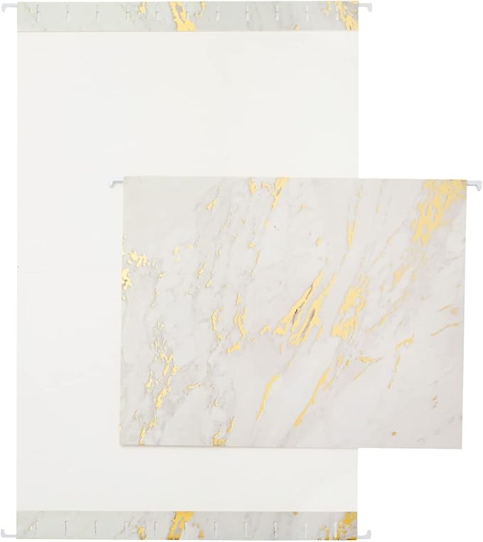 Paper Junkie Hanging File Folders - Pack of 12, Pink & White Marble - File Cabinet Organizer - Gold Foil Marble - Gold Hanging Folders - Cabinet & Drawer Fit