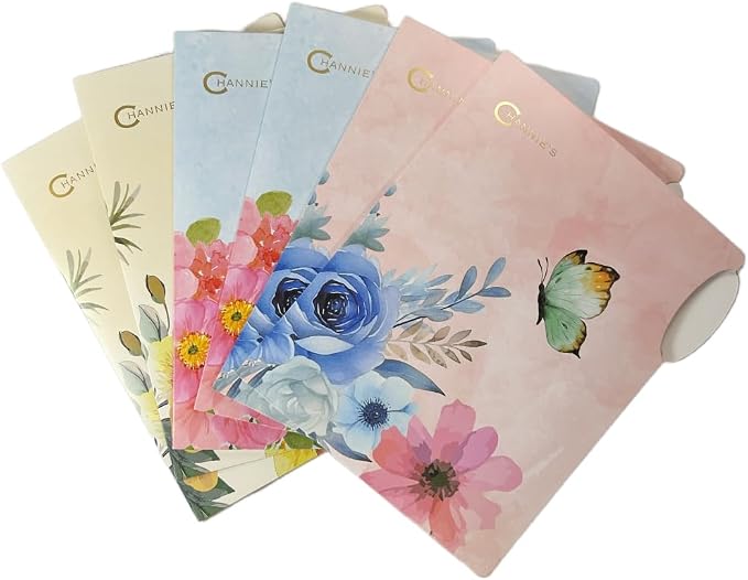 Channie’s Premium File Folders – 6-Pack Pastel Floral Design with Butterflies & Dragonflies – 8.75” x 10.25” Decorative Office Folders for Home, School & Workspace Organization