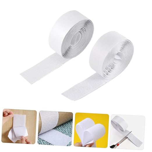 Beaupretty 2Rolls Hook and Loop Tape for Guitar Pedals of Sticky Straps Versatile Mounting Tape for Guitar Effects Pedal Board Easy to Cut Flexible and Reusable