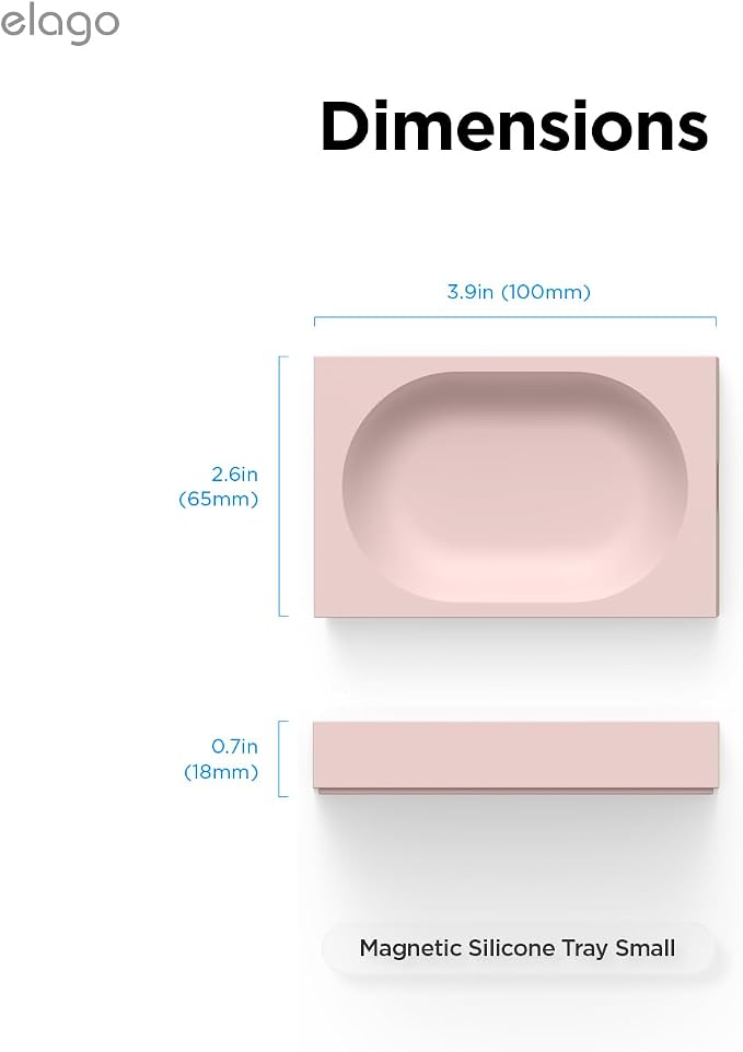 elago Smart Magnetic Desk Mat Pencil Tray – Soft Silicone Organizer for Office Supplies, AirPods, Glasses, Pens – Noise-Free, Non-Slip, Washable, Item for Desk Management [Small] (Lovely Pink)