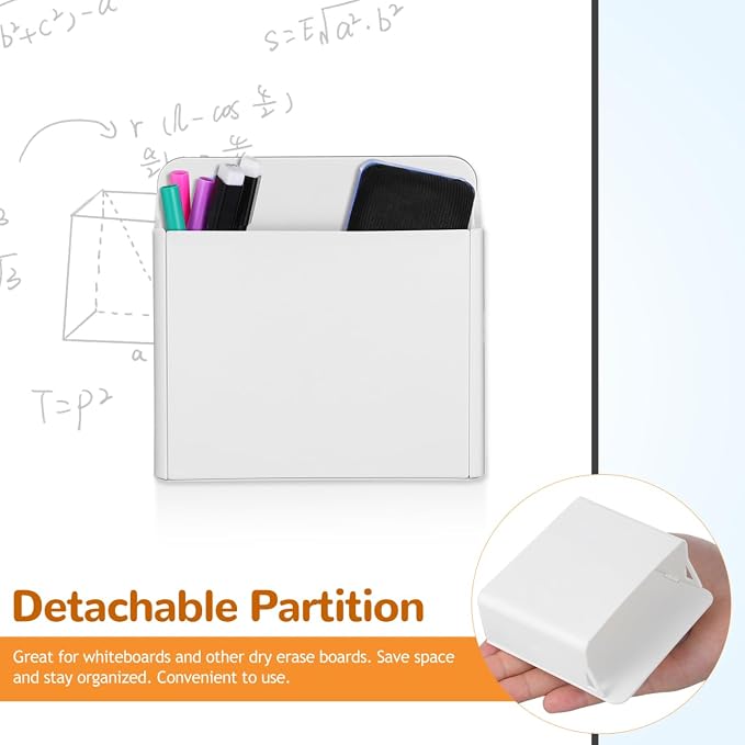 VILLCASE 2Pcs Suction Cup Pen Holder for Whiteboard Adjustable Dry Erase Marker Organizer for Office School Cabinet Space-Saving Pen Storage Box