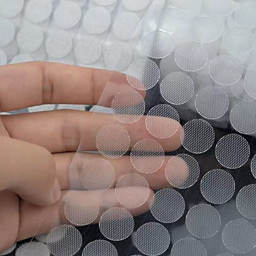 500/1000Pairs Adhesive Self Transparent Fastener Tape 15mm Nylon Hooks and Loops Strong Glue Magic Tape Sticker(White 1000pairs,30mm)