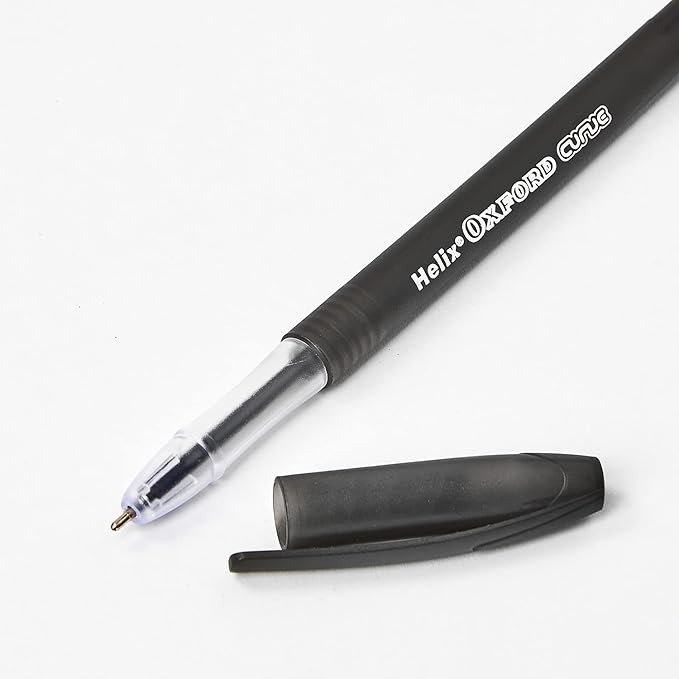 Helix Oxford Curve Ballpoint Pens (x10 Pack Black Ink) with Plastic Free Packaging