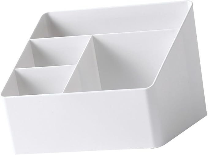 Desktop Storage Box. Plastic Multifunctional Organizer with Multiple Compartments for Makeup, Office Supplies, Dormitory, and Living Room, 19x18.8x14.3cm.
