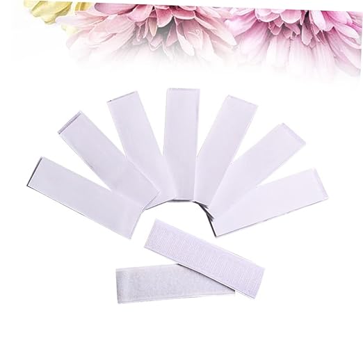 OUNONA Table Skirt Gripper Strips 10pcs Hook Loop Tape for Table Cover Sticky Mounting Strips