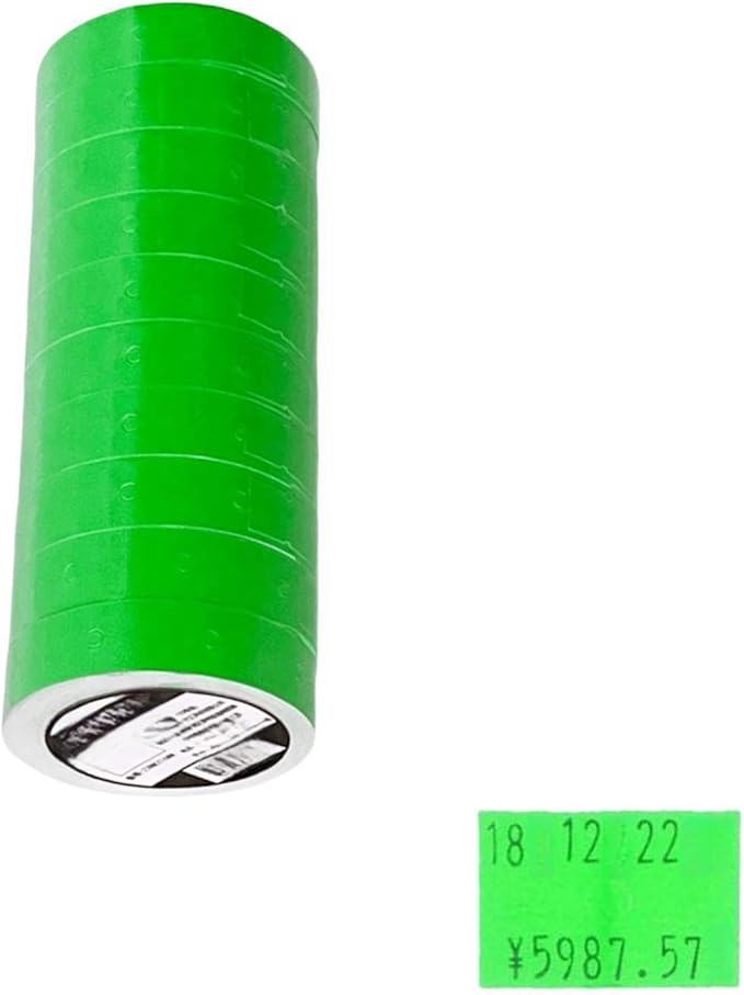 MX-6600 Price Gun Labels, 2 Line Pricemarker Labels Paper for Price and Date Guns, Suitable for MX-6600, MX-6602, G6000, YH-689, 5000pcs-10 Roll (Without Gun) Green