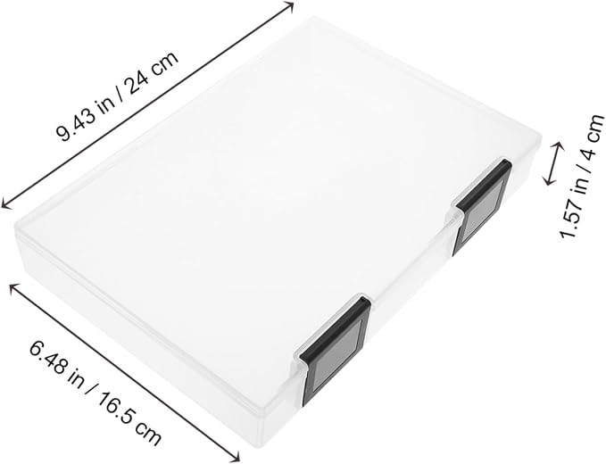 MAGICLULU A5 File Storage Box Plastic Desktop Organizer with Lid for Document and Paper Storage Office and Home Use