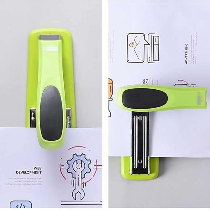 1pcs Stapler Rotated Office and School Binding Supplies User Friendly Labor-Saving Fashionable Center Joint Stapler(Black)