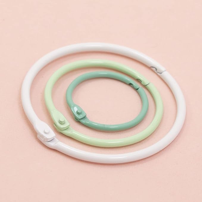 Craftelier - Set of 6 Metal Binding Rings for Scrapbooking, Card Making and Other Craft Projects | Rings for Photo Albums, Notebooks or Diaries | Size Ø 60 mm - Turquoise Colour