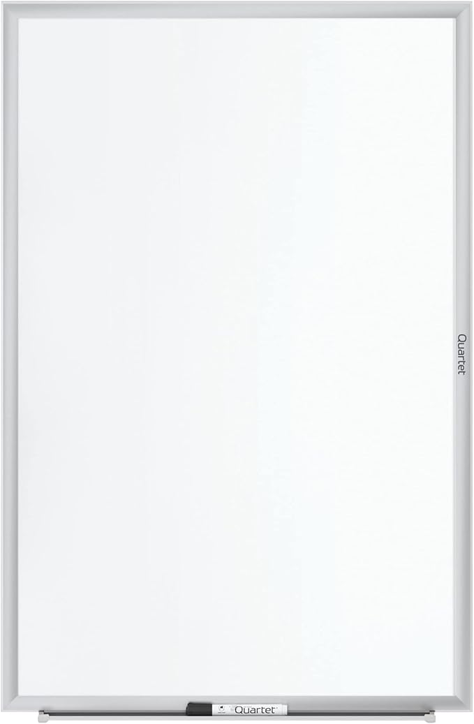 Quartet Dry Erase White Board 72"W x 48"H Magnetic Whiteboard, Nano-Clean, Silver Aluminum Frame (SM537)