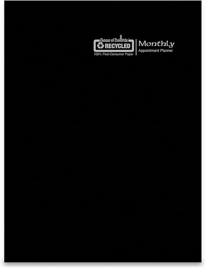 House of Doolittle 2026 Economy 11" x 8.5" Monthly Planner, Faux Leather Cover, Black (26002-26)