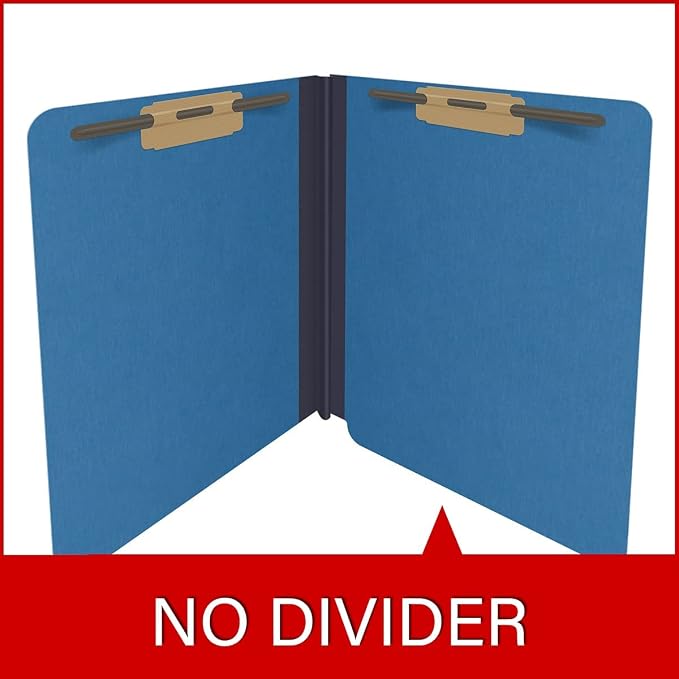 25 Pt. Pressboard Classification Folders, Full Cut End Tab, Letter Size, No Dividers, Royal Blue (Box of 25)