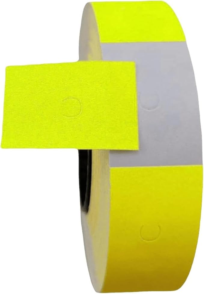 MX-6600 Price Gun Labels, 2 Line Pricemarker Labels Paper for Price and Date Guns, Suitable for MX-6600, MX-6602, G6000, YH-689, 5000pcs-10 Roll (Without Gun) Yellow