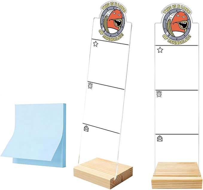 Monitor Memo Board Computer Monitor Memo Board Sticky Note Organizer Acrylic Desk Accessories Funny Office Supplies Removable Wooden Base Set Sticky Notes 100 Sheets 11.8×3.1 inches