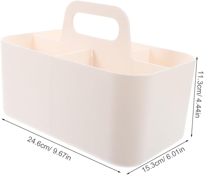 SHINEOFI Multiuse Desk Caddy with Handle Sturdy Organizer for Art Supplies Office and Craft Storage Portable Divided Tote for Students and Aesthetic and Functional Storage Box