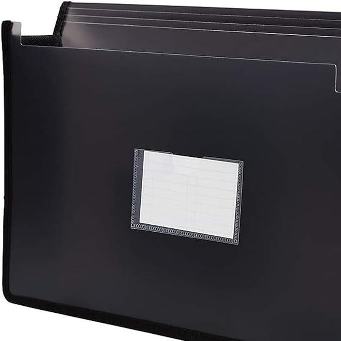 STAPLES Poly Expanding Wallet, Legal Size, 3.5‑Inch Expansion, Heavy‑Duty Poly File with Flap & Cord Closure, Black
