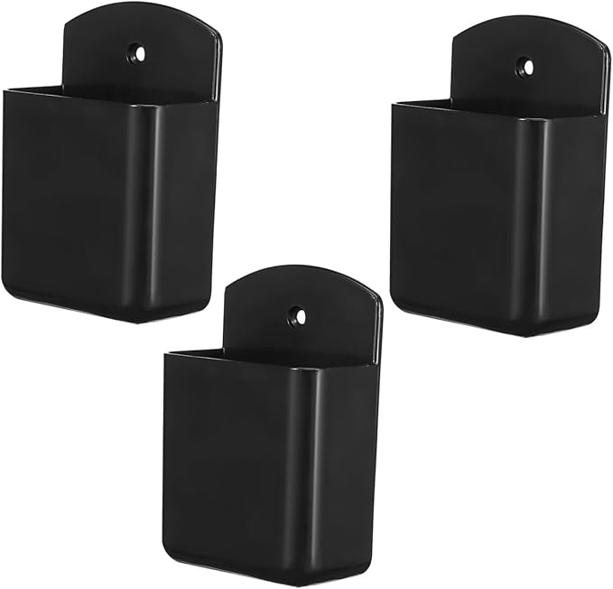 PartyKindom Wall-Mounted Remote Control Holder 3-Pack - Space-Saving Wall Hanging Storage Box for Tv Remotes Pens and Small Items - Organizer for Bedroom Rv Office