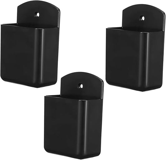 PartyKindom Wall-Mounted Remote Control Holder 3-Pack - Space-Saving Wall Hanging Storage Box for Tv Remotes Pens and Small Items - Organizer for Bedroom Rv Office