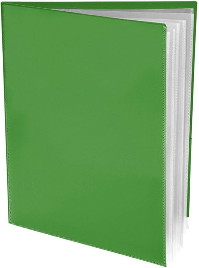 Ultra PRO - 50 Pack Green Heavy Duty 2-Pocket Folders with 6 Clear Internal Pages, Waterproof Poly Project Organizer for School and Office, Fits 8.5 x 11 Letter Size, Customizable Clear Covers