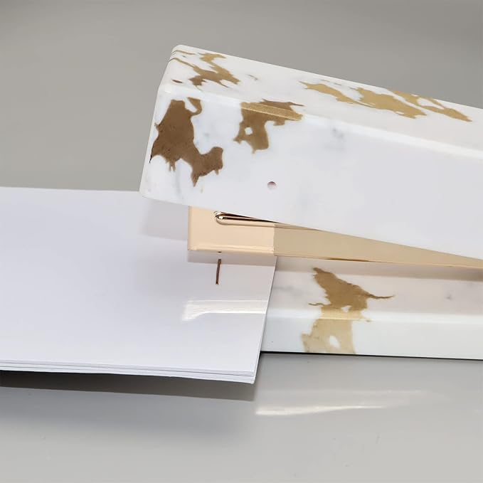 Desk Stapler Stapler Creative Marble Pattern Stapler Can Bind 20 Pages Capacity Learning Office Supplies Student Stationery Gifts School Supplies (Color : B)