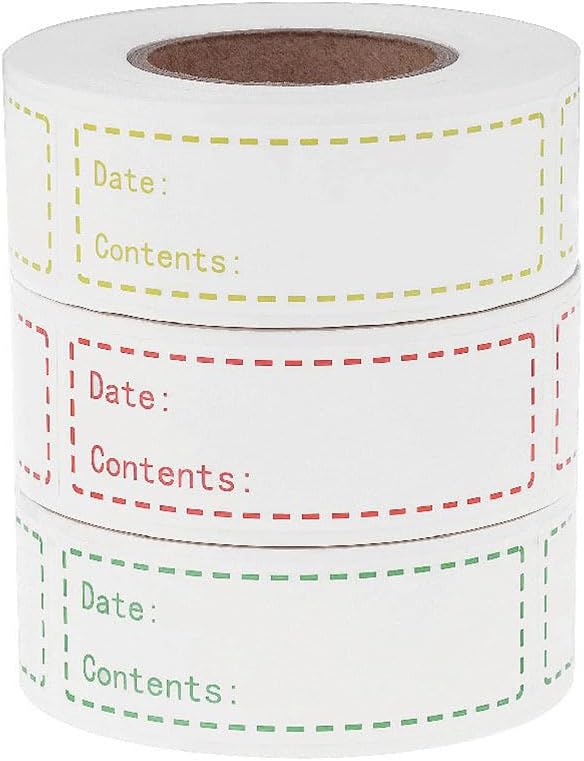 1 English Record Date Paste Record Date Sticker Removable Dissolvable Universal Labels Colored Labels Sticker Labels Refrigerator Freezer Paper Label Colored Tabs Stickers