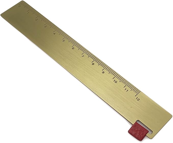 Brass Ruler Bookmark Gold Metal Copper Bookmark for Book Lovers Journal Men Women Present(5.9 Inch)