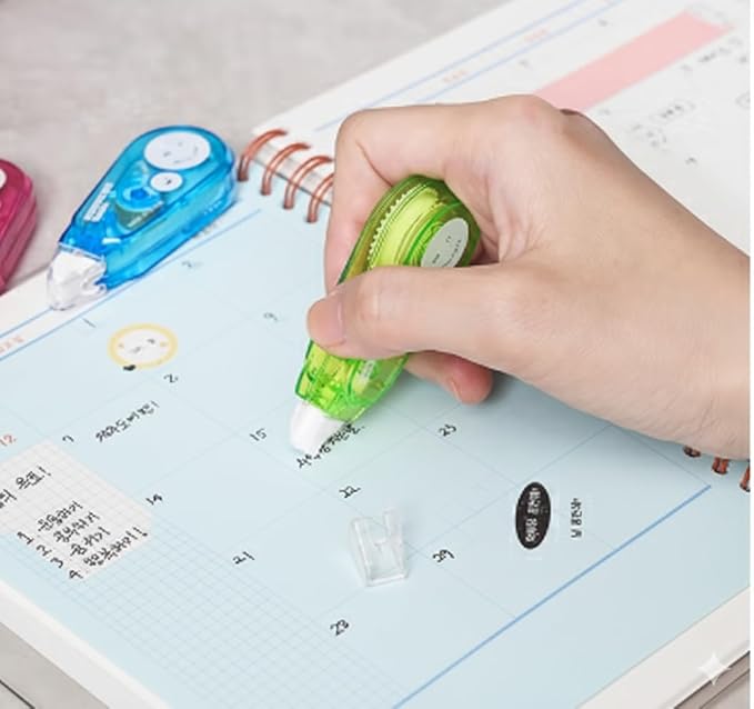 Correction Tape Mini with Cap, (Pack of 3), Compact White-Out Tape, Rotating Head for Smooth Application, 5mm x 16.4ft Each, Office & School Supplies