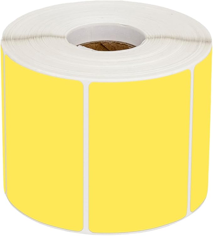 Muka 800 PCS 1.5" x 2.25" Yellow Thermal Labels Color Label for Barcodes, Address, Consignment, Compatible with Thermal Label Printer