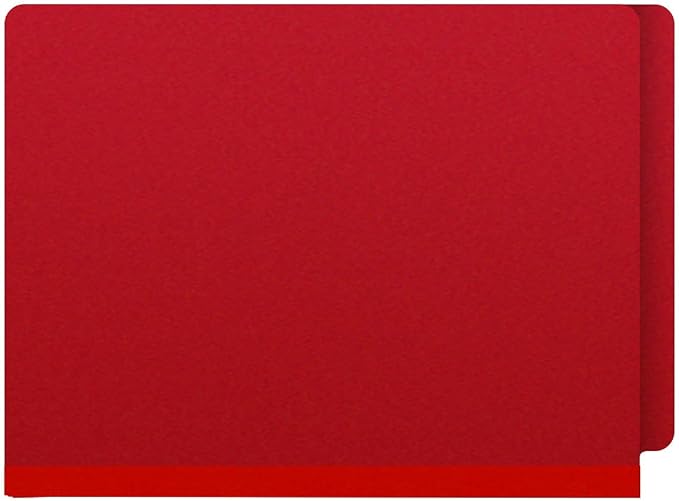 25 Pt. Pressboard Classification Folders, Full Cut End Tab, Letter Size, No Dividers, Deep Red (Box of 25)