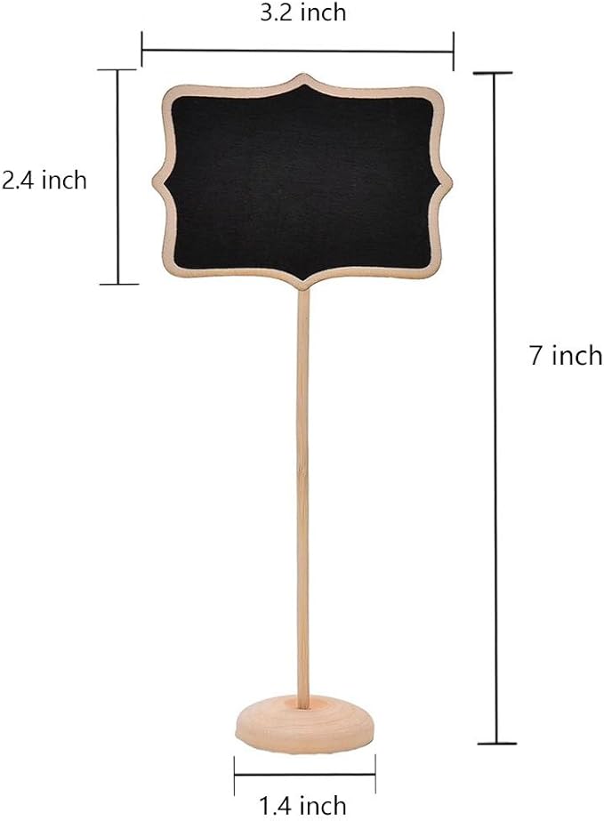 DSTELIN 15 Pack 2.36 x 3.35inches Wood Mini Chalkboard Signs with Support Easels, Place Cards, Small Rectangle Chalkboards for Weddings, Birthday Parties and Special Event Decorations