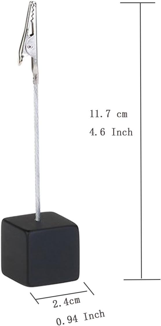 Xiaoyztan Memo Clips Holder,Black Cube Table Number Holders,Paper Note Clip for Office Home Use, Office Memo Holders, Desk Accessories and Workspace Organizers,Pack of 10