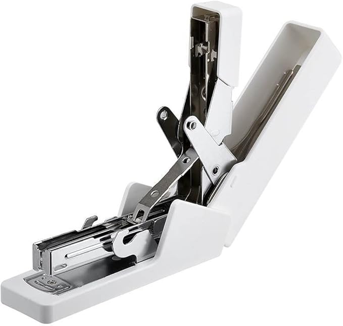 KUYWLMKMZZ Desk Stapler Portable Stapler Office Stapler Single Finger Press Labor Saving Stapler White Suitable for Office Document Binding and Finishing School Supplies (Color : White)