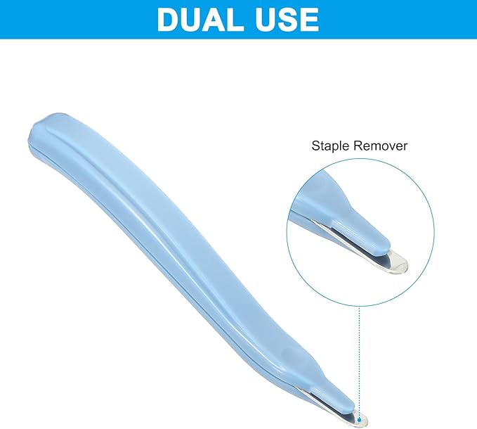 PATIKIL Staple Remover, 2 Pack Magnetic Staple Puller Desktop Removal Tool Cutting Tool for Office Home, Light Blue