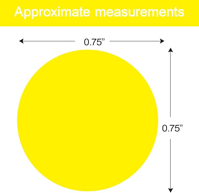 1400 PCS Yellow Dot Stickers Round Coding Labels Circle Dots Labels Stickers Polka Circle Dot Stickers Label Sticker for Office,Classroom,Papers Etc