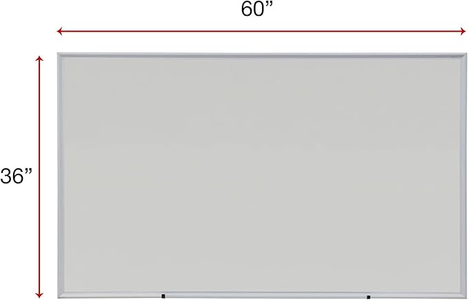 Universal 43625 Dry Erase Board, Melamine, 60 x 36, Satin-Finished Aluminum Frame