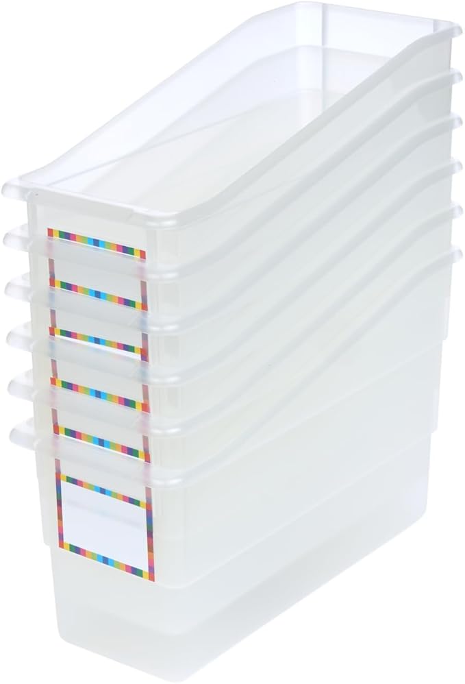 Really Good Stuff Durable Book & Binder Holders - 6 Pack - Clear