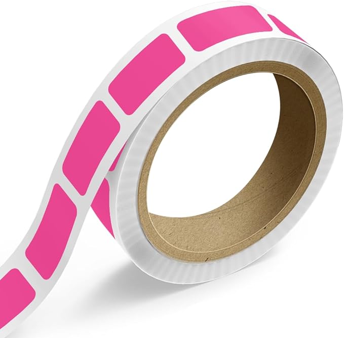 LabelsNstickers Custom Printed Standard Label Rolls - Rectangle - 3/4 x 1 1/2 - Neon Pink - 125 Labels/Roll