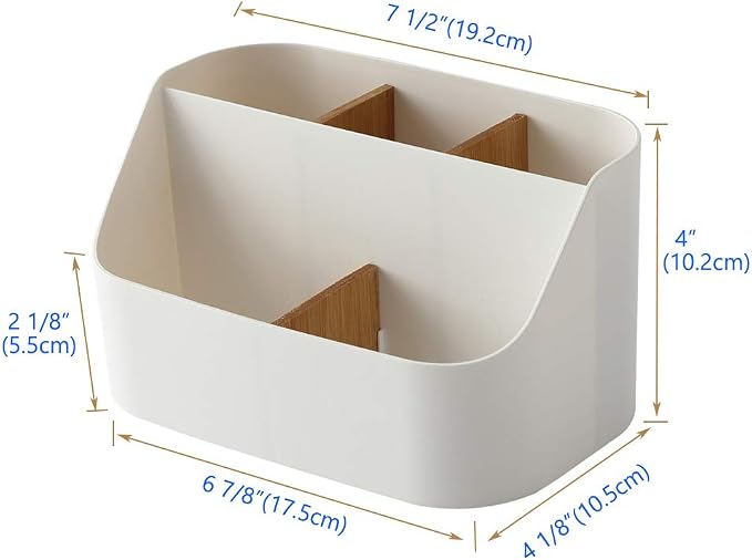 Desk Organizer Remote Control Holder Makeup Caddy Box for Home & Office